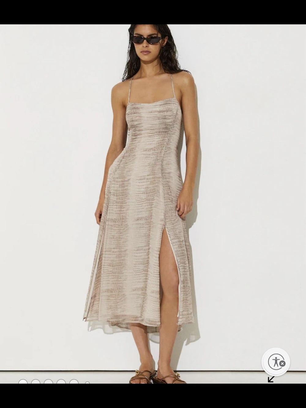 Reiss Neutral Snake Print Beach Midi Dress 2 $355 Full Price In Stores